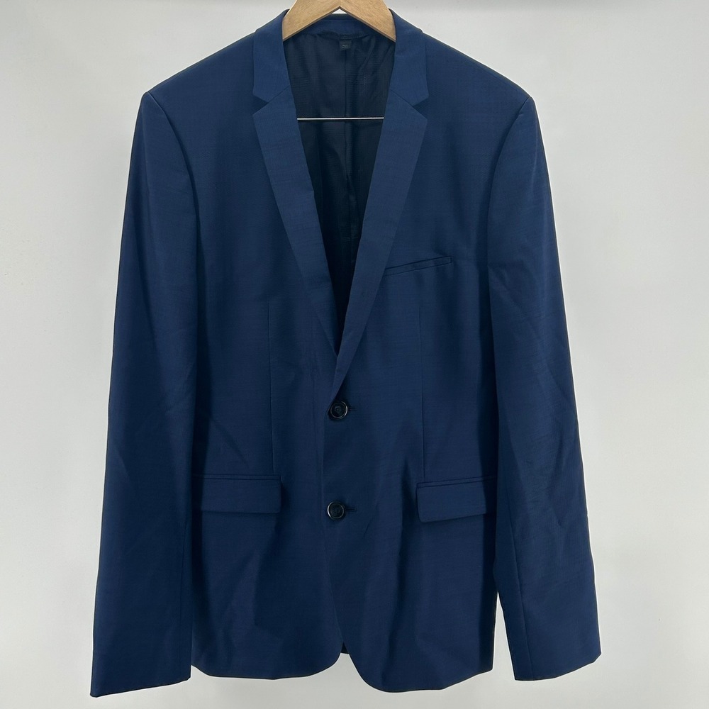 Hugo Boss Adris1  Navy Blue Virgin Wool Blend Blazer Suit Sport Jacket Mens 44R